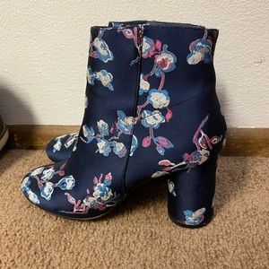 Floral Print Ankle Boots